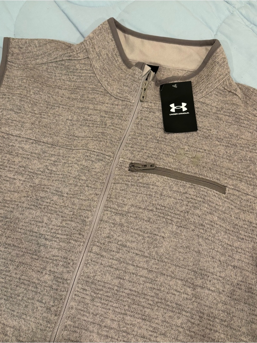 Under Armour Men's UA Specialist Vest Loose Fit Full-Zip, Taupe, 2XL (6005241)